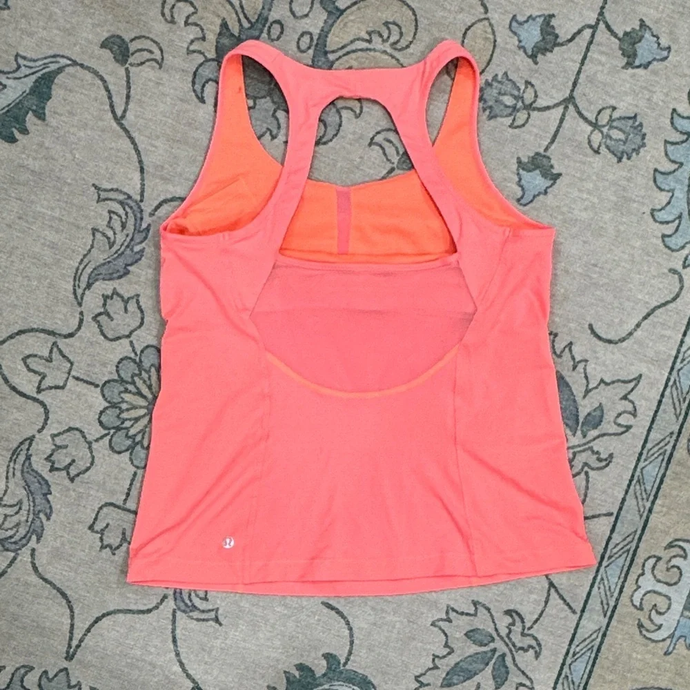 lululemon athletica Pink & Orange Racerback Tank Top